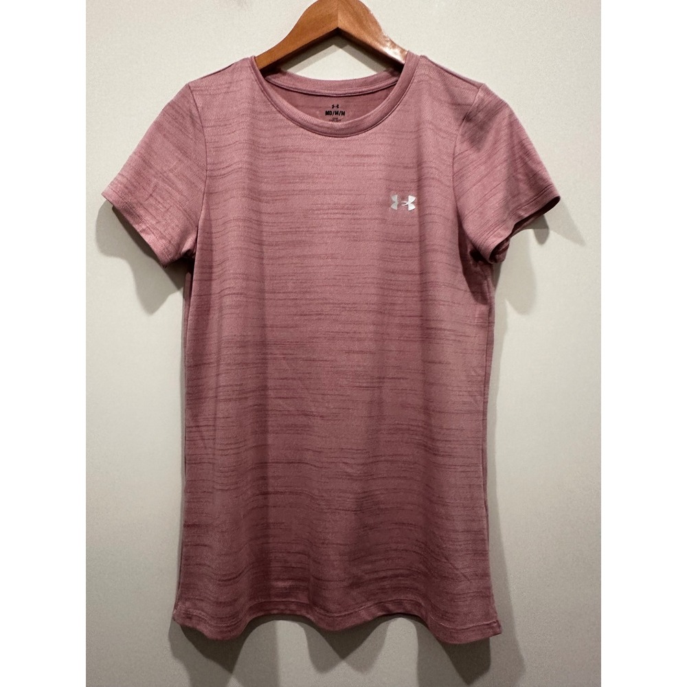 Under Armour Womens HeatGear Short Sleeve Loose Fit Space Dye T-Shirt Pink M